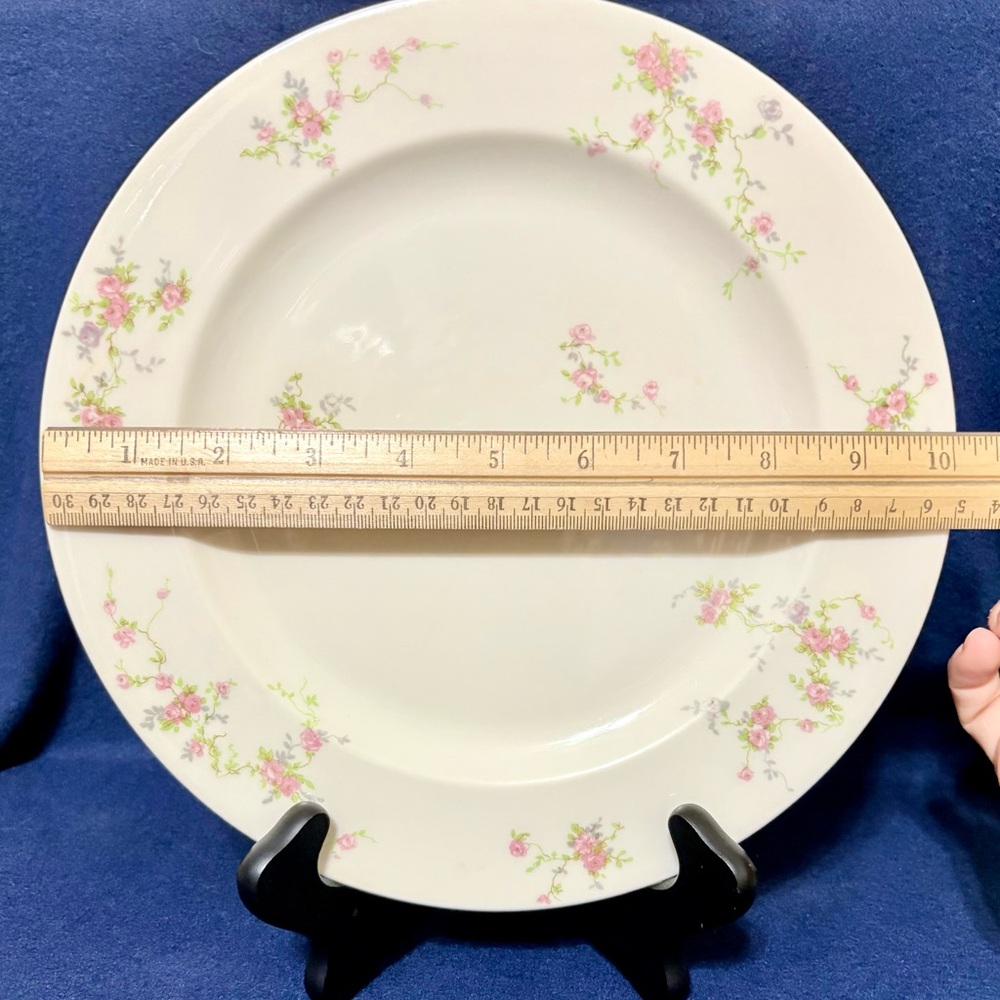 Theodore Haviland New York Made in USA Pink Spray Set of 9 10 1/4" Dinner Plates - Picture 11 of 11